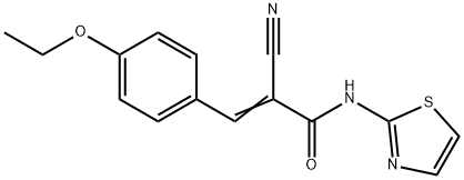 (2E)-2-cyano-3-(4-ethoxyphenyl)-N-(1,3-thiazol-2-yl)prop-2-enamide 구조식 이미지