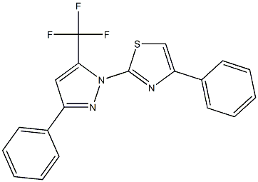 4-phenyl-2-[3-phenyl-5-(trifluoromethyl)-1H-pyrazol-1-yl]-1,3-thiazole Structure
