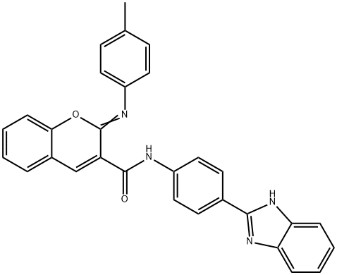 (2Z)-N-[4-(1H-1,3-benzodiazol-2-yl)phenyl]-2-[(4-methylphenyl)imino]-2H-chromene-3-carboxamide Structure