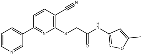 2-[(5-cyano-2,3'-bipyridin-6-yl)thio]-N-(5-methylisoxazol-3-yl)acetamide 구조식 이미지