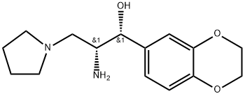 1-Pyrrolidinepropanol, β-amino-α-(2,3-dihydro-1,4-benzodioxin-6-yl)-, (αR,βR)- Structure