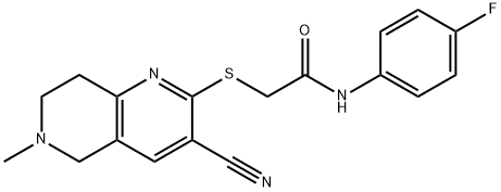 2-[(3-cyano-6-methyl-5,6,7,8-tetrahydro[1,6]naphthyridin-2-yl)sulfanyl]-N-(4-fluorophenyl)acetamide Structure