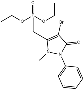 diethyl (4-bromo-2-methyl-5-oxo-1-phenyl-2,5-dihydro-1H-pyrazol-3-yl)methylphosphonate 구조식 이미지