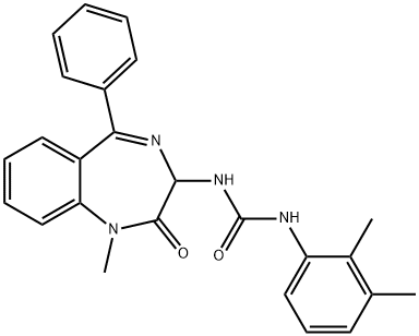 1-(2,3-dimethylphenyl)-3-(1-methyl-2-oxo-5-phenyl-2,3-dihydro-1H-1,4-benzodiazepin-3-yl)urea 구조식 이미지