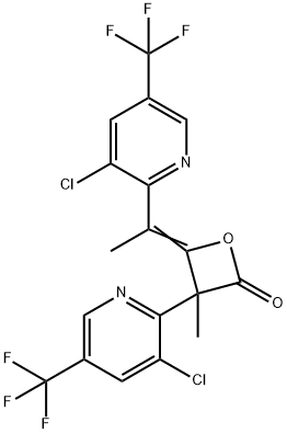 (4Z)-3-[3-chloro-5-(trifluoromethyl)pyridin-2-yl]-4-{1-[3-chloro-5-(trifluoromethyl)pyridin-2-yl]ethylidene}-3-methyloxetan-2-one 구조식 이미지