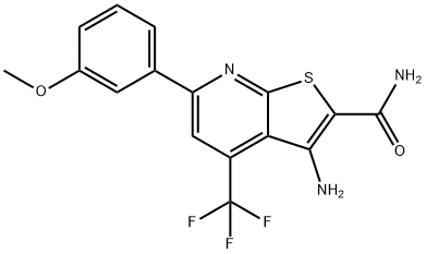 3-amino-6-(3-methoxyphenyl)-4-(trifluoromethyl)thieno[2,3-b]pyridine-2-carboxamide Structure