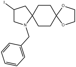 9-benzyl-11-iodo-1,4-dioxa-9-azadispiro[4.2.48.25]tetradecane Structure