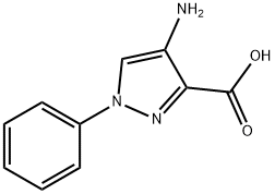 1H-Pyrazole-3-carboxylicacid,4-amino-1-phenyl-(9CI) 구조식 이미지