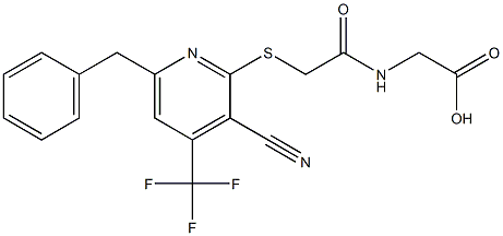 [({[6-benzyl-3-cyano-4-(trifluoromethyl)-2-pyridinyl]sulfanyl}acetyl)amino]acetic acid 구조식 이미지