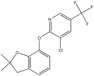 3-chloro-2-[(2,2-dimethyl-2,3-dihydro-1-benzofuran-7-yl)oxy]-5-(trifluoromethyl)pyridine 구조식 이미지