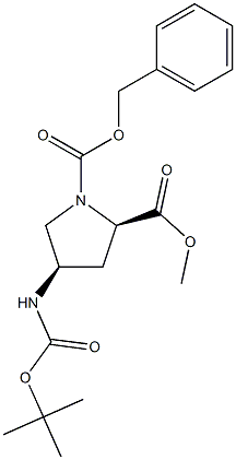 1,2-Pyrrolidinedicarboxylic acid, 4-[[(1,1-dimethylethoxy)carbonyl]amino]-, 2-methyl 1-(phenylmethyl) ester, (2R,4R)- Structure