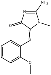 (5Z)-2-amino-5-[(2-methoxyphenyl)methylidene]-1-methyl-4,5-dihydro-1H-imidazol-4-one 구조식 이미지