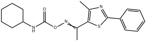 (E)-[1-(4-methyl-2-phenyl-1,3-thiazol-5-yl)ethylidene]amino N-cyclohexylcarbamate 구조식 이미지