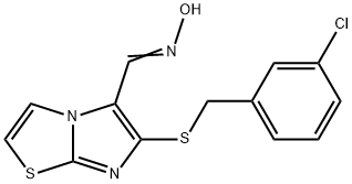 (E)-N-[(6-{[(3-chlorophenyl)methyl]sulfanyl}imidazo[2,1-b][1,3]thiazol-5-yl)methylidene]hydroxylamine Structure