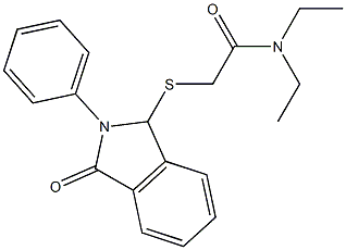 N,N-diethyl-2-[(3-oxo-2-phenyl-2,3-dihydro-1H-isoindol-1-yl)sulfanyl]acetamide 구조식 이미지