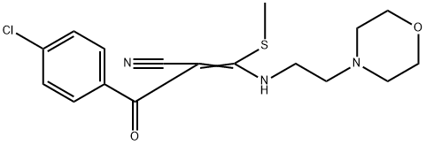 (2Z)-2-[(Z)-4-chlorobenzoyl]-3-(methylsulfanyl)-3-{[2-(morpholin-4-yl)ethyl]amino}prop-2-enenitrile 구조식 이미지