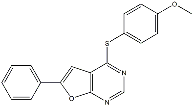 methyl 4-[(6-phenylfuro[2,3-d]pyrimidin-4-yl)sulfanyl]phenyl ether Structure