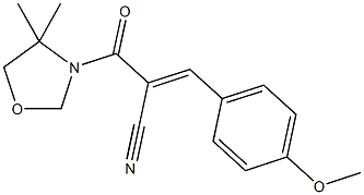 (2E)-2-[(E)-4,4-dimethyl-1,3-oxazolidine-3-carbonyl]-3-(4-methoxyphenyl)prop-2-enenitrile Structure