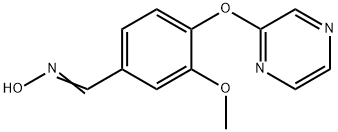 (E)-N-{[3-methoxy-4-(pyrazin-2-yloxy)phenyl]methylidene}hydroxylamine Structure