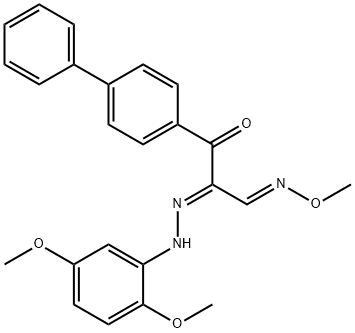 (2E,3E)-1-{[1,1'-biphenyl]-4-yl}-2-[2-(2,5-dimethoxyphenyl)hydrazin-1-ylidene]-3-(methoxyimino)propan-1-one Structure