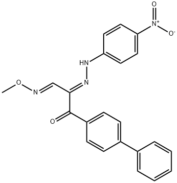 (2E,3E)-1-{[1,1'-biphenyl]-4-yl}-3-(methoxyimino)-2-[2-(4-nitrophenyl)hydrazin-1-ylidene]propan-1-one Structure