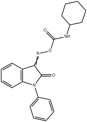 [(3Z)-2-oxo-1-phenyl-2,3-dihydro-1H-indol-3-ylidene]amino N-cyclohexylcarbamate Structure