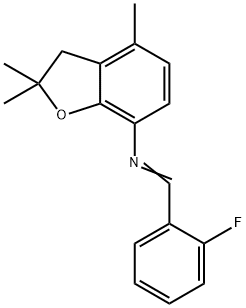 (1E)-1-(2-fluorophenyl)-N-(2,2,4-trimethyl-2,3-dihydro-1-benzofuran-7-yl)methanimine Structure