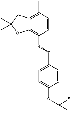 (1E)-1-[4-(trifluoromethoxy)phenyl]-N-(2,2,4-trimethyl-2,3-dihydro-1-benzofuran-7-yl)methanimine Structure