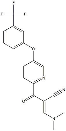 (2E)-3-(dimethylamino)-2-[(E)-5-[3-(trifluoromethyl)phenoxy]pyridine-2-carbonyl]prop-2-enenitrile Structure