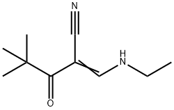 (2E)-2-[(ethylamino)methylidene]-4,4-dimethyl-3-oxopentanenitrile Structure