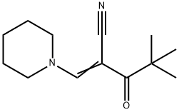 (2E)-4,4-dimethyl-3-oxo-2-[(piperidin-1-yl)methylidene]pentanenitrile Structure
