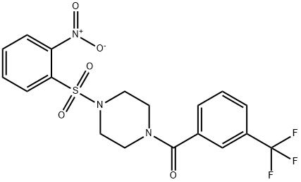 1-(2-nitrobenzenesulfonyl)-4-[3-(trifluoromethyl)benzoyl]piperazine 구조식 이미지