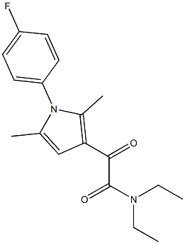 N,N-diethyl-2-[1-(4-fluorophenyl)-2,5-dimethyl-1H-pyrrol-3-yl]-2-oxoacetamide Structure