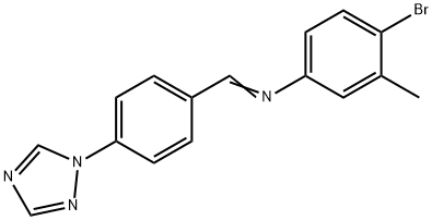 (1E)-N-(4-bromo-3-methylphenyl)-1-[4-(1H-1,2,4-triazol-1-yl)phenyl]methanimine Structure