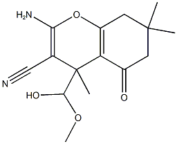 2-amino-4-[hydroxy(methoxy)methyl]-4,7,7-trimethyl-5-oxo-5,6,7,8-tetrahydro-4H-chromene-3-carbonitrile Structure