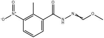 (E)-(methyl N-[(E)-2-methyl-3-nitrobenzoyl]carbohydrazonate) Structure