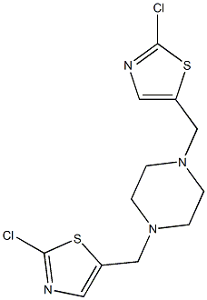 1,4-bis[(2-chloro-1,3-thiazol-5-yl)methyl]piperazine Structure