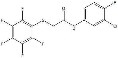 N-(3-chloro-4-fluorophenyl)-2-[(2,3,4,5,6-pentafluorophenyl)sulfanyl]acetamide 구조식 이미지