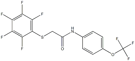2-[(2,3,4,5,6-pentafluorophenyl)sulfanyl]-N-[4-(trifluoromethoxy)phenyl]acetamide 구조식 이미지