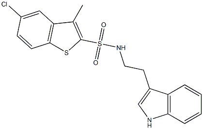 5-chloro-N-[2-(1H-indol-3-yl)ethyl]-3-methyl-1-benzothiophene-2-sulfonamide Structure