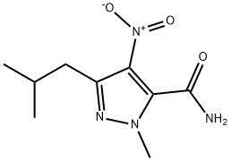 1-methyl-3-(2-methylpropyl)-4-nitro-1H-pyrazole-5-carboxamide Structure