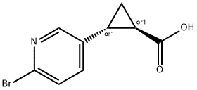 (1S,2S)-rel-2-(6-bromopyridin-3-yl)cyclopropane-1-carboxylic acid 구조식 이미지