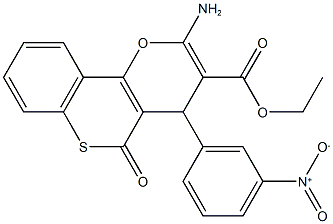 ethyl 2-amino-4-(3-nitrophenyl)-5-oxo-4H,5H-thiochromeno[4,3-b]pyran-3-carboxylate Structure