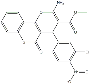 methyl 2-amino-4-(3-chloro-4-nitrophenyl)-5-oxo-4H,5H-thiochromeno[4,3-b]pyran-3-carboxylate Structure