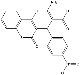 methyl 2-amino-4-(4-nitrophenyl)-5-oxo-4H,5H-thiochromeno[4,3-b]pyran-3-carboxylate Structure