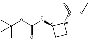 methyl (1R,2R)-2-{[(tert-butoxy)carbonyl]amino}cyclobutane-1-carboxylate,-rel- 구조식 이미지