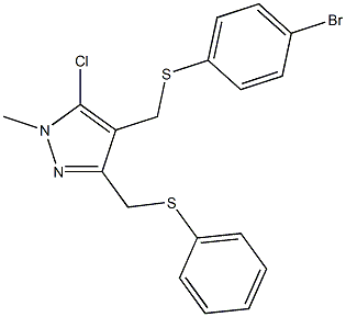 4-{[(4-bromophenyl)sulfanyl]methyl}-5-chloro-1-methyl-3-[(phenylsulfanyl)methyl]-1H-pyrazole Structure