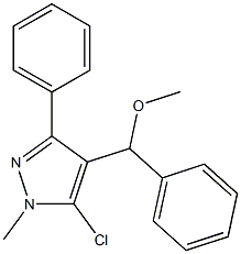 5-chloro-4-[methoxy(phenyl)methyl]-1-methyl-3-phenyl-1H-pyrazole Structure