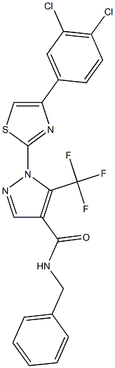 N-benzyl-1-[4-(3,4-dichlorophenyl)-1,3-thiazol-2-yl]-5-(trifluoromethyl)-1H-pyrazole-4-carboxamide Structure