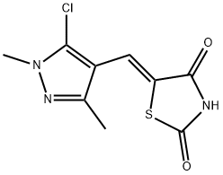 (5Z)-5-[(5-chloro-1,3-dimethyl-1H-pyrazol-4-yl)methylidene]-1,3-thiazolidine-2,4-dione Structure